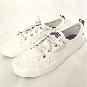 SPERRY NWT Crest Vibe Linen V White Canvas Women's Sneaker Casual 6.5W Summer